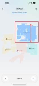 Označení místnosti k rozdělení