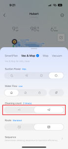Počet opakování úklidu