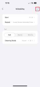 Potvrďte plán tlačítkem s fajfkou