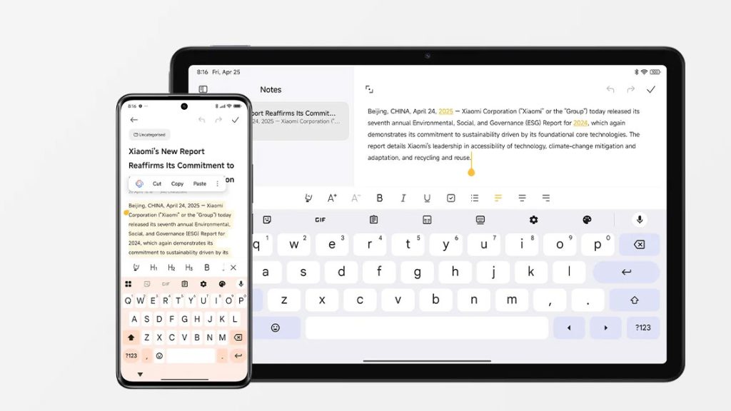 Redmi Pad 2: Synchronizace hovorů z telefonu, sdílená schránka nebo snadné sdílení mobilního připojení