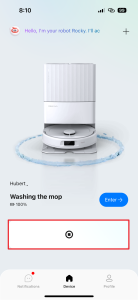 Tlačítko pro zastavení umývání mopu