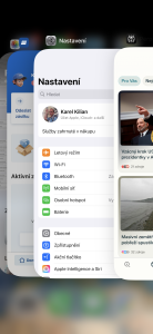 Seznam posledních spuštěných aplikací na iPhonu