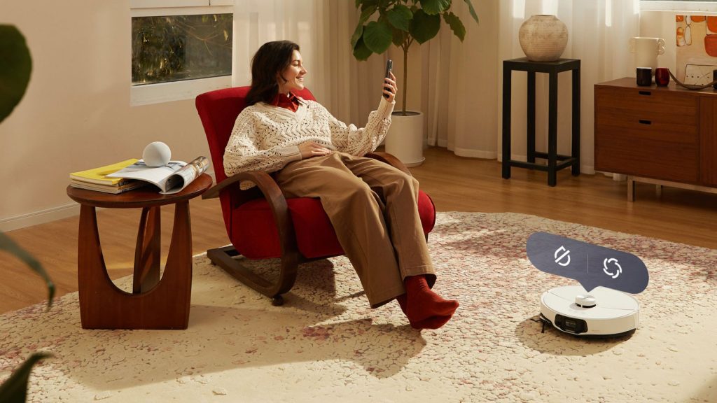 Chování vysavače na kobercích můžete nastavit v aplikaci