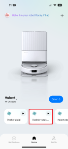 Klepnutím lze rutinu spustit