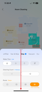 Nabídku za ouško v horní části stáhneme dolů