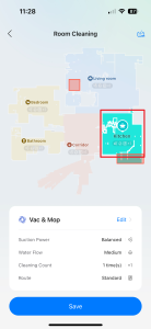 Označíme požadovanou místnost