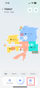 Pošlete vysavač do dokovací stanice