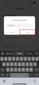 Potvrďte stiskem tlačítka OK