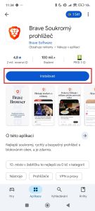 Stáhněte a nainstalujte si prohlížeč Brave