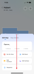 Stáhněte nabídku směrem dolů