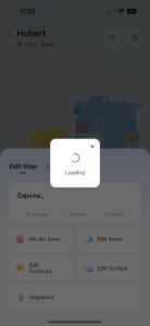 Vysavač si načte novou mapu