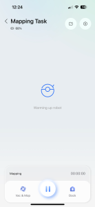 Vysavač začíná vytvářet mapu