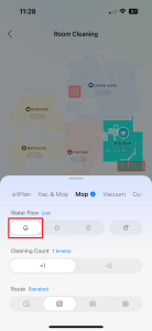 Zvolíme intenzitu mopování