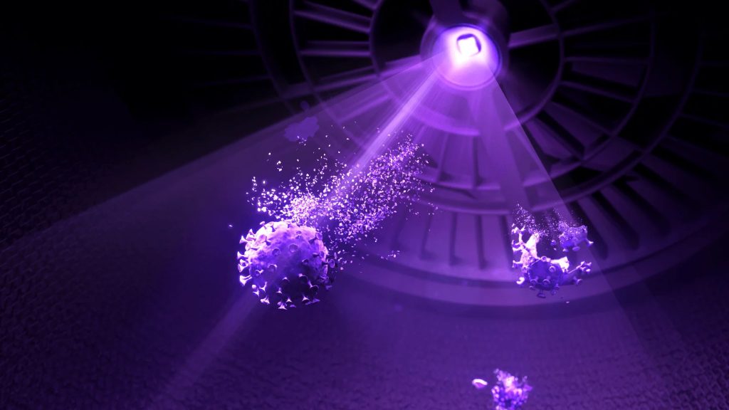 UV světlo sterilizuje průchozí vzduch