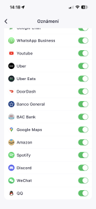 Nastavení notifikací v aplikaci Weofly Fitpro