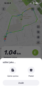 Možnosti sdílení aktivity