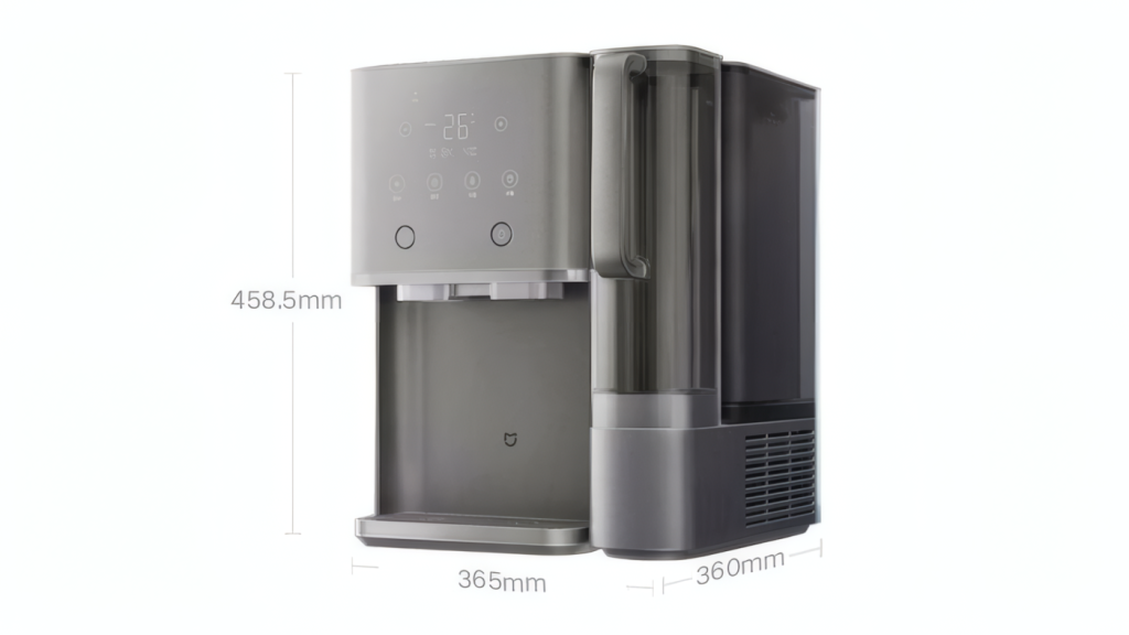 Multifunkční přístroj Xiaomi Mijia Desktop Water Purifier Ice-Making Edition je velký jako menší kávovar