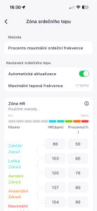 Tréninky - Zóna srdečního tepu