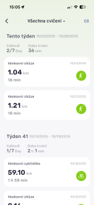 Tréninky a cvičení