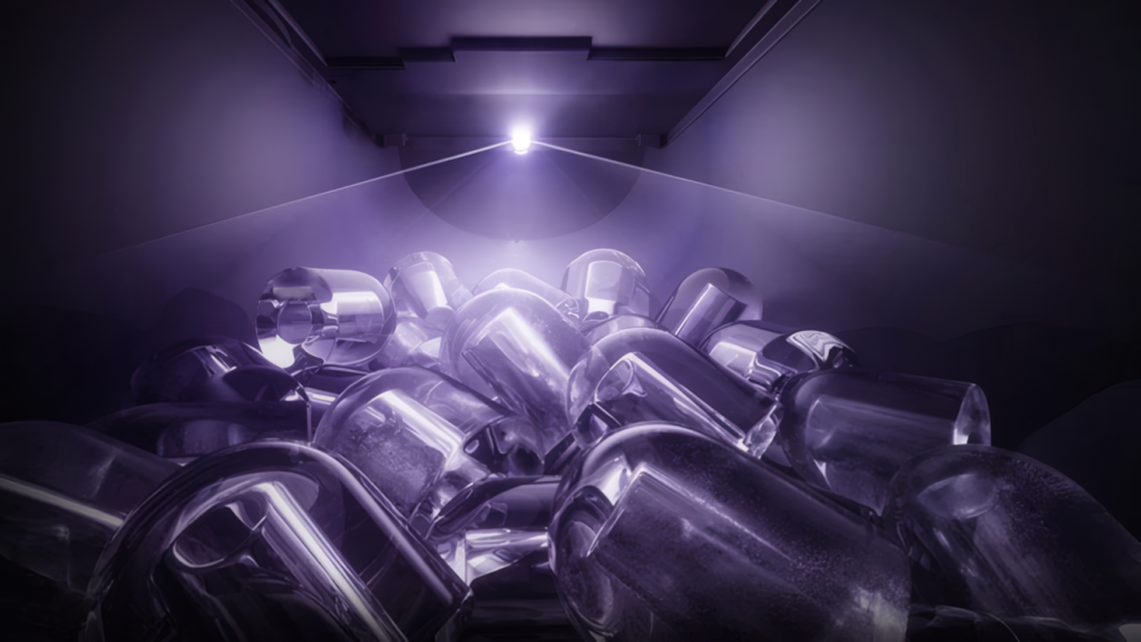 UV lampa v zásobníku na led