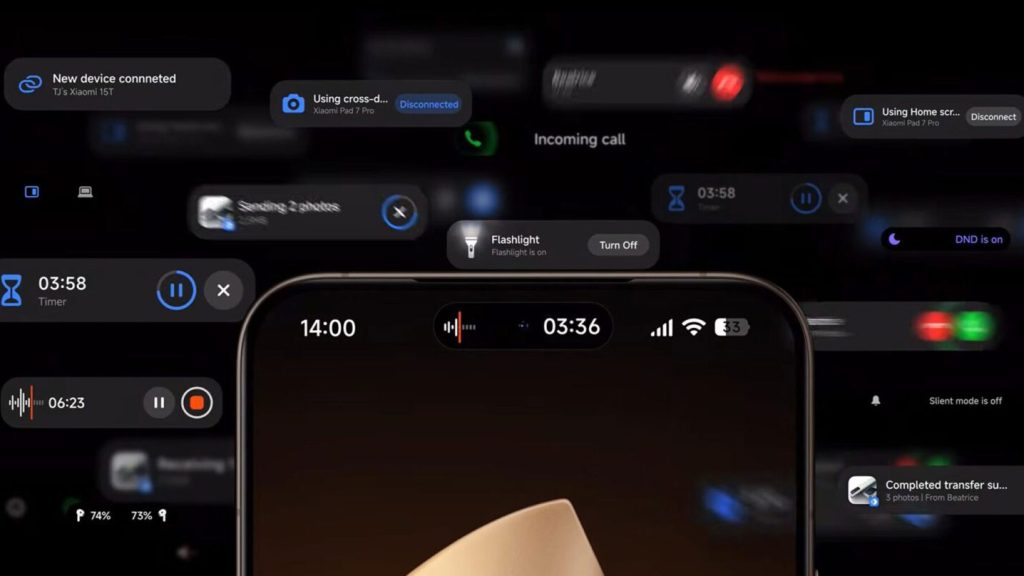 Dynamický ostrůvek v HyperOS 3