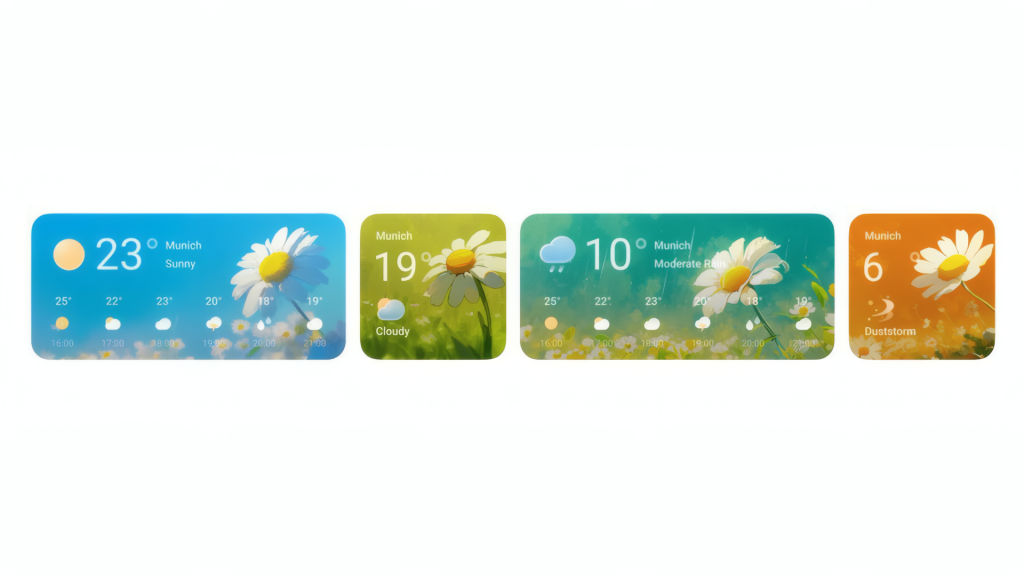 Nové widgety počasí s kopretinou