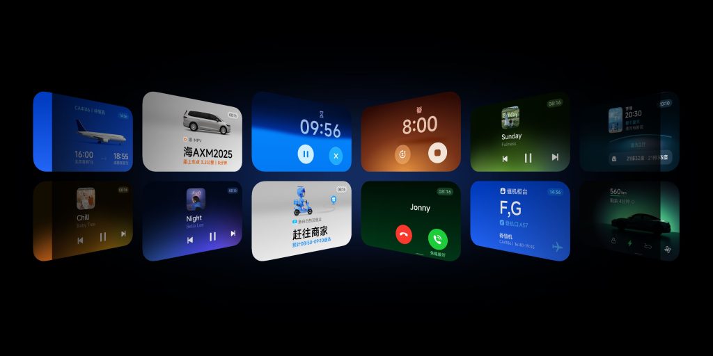 Zadní obrazovka může ukazovat různé informace