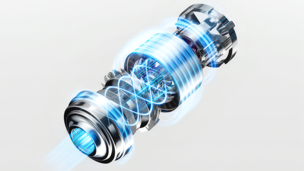 Uvnitř pracuje elektrický motor s až 110 000 otáčkami za minutu