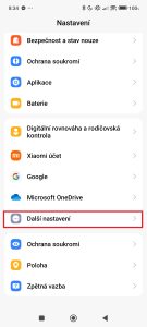 Další nastavení
