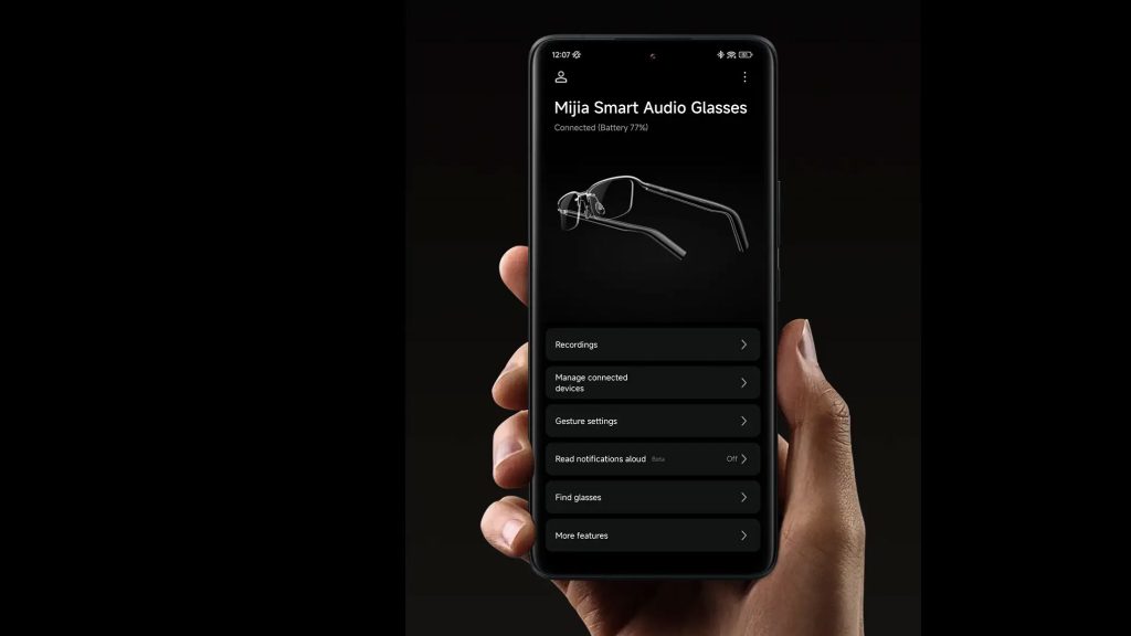 Mobilní aplikace Xiaomi Glasses