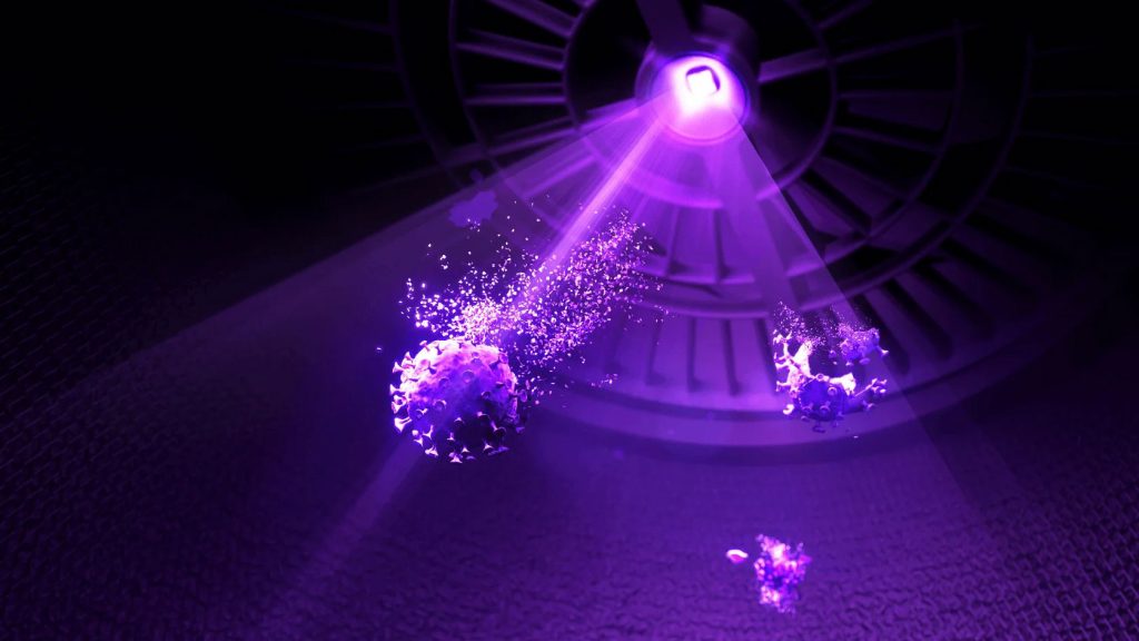 UVC moduly v reálném čase dezinfikují vzduch ultrafialovým zářením