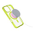 Zadní kryt Cellularline Iconic Mag s podporou Magsafe pro Apple iPhone 16 Pro Max, čirý / limetkový