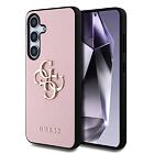 Guess PU Grained 4G Metal Logo Zadní Kryt pro Samsung Galaxy S25+ Pink