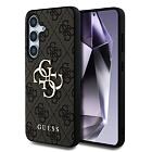 Guess PU 4G Metal Logo Zadní Kryt pro Samsung Galaxy S25 Brown