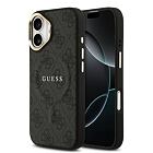 Guess PU Leather 4G Gold Frame MagSafe Zadní Kryt pro iPhone 17 Black
