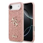 Guess PU Fixed Glitter 4G Metal Logo Zadní Kryt pro iPhone Air Pink