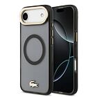 Lacoste PC/TPU Frosted Finish Gold Logo MagSafe Zadní Kryt pro iPhone Air Black