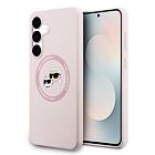 Karl Lagerfeld Liquid Silicone K&CH Heads MagSafe Zadní Kryt pro Samsung Galaxy S25 FE Pink