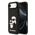 Karl Lagerfeld 3D Rubber Karl and Choupette Zadní Kryt pro iPhone Air Black