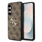 Guess PU 4G Metal Logo Zadní Kryt pro Samsung Galaxy S25 FE Brown