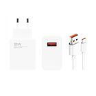 Xiaomi MDY-14-EL USB-A 33W Cestovní Nabíječka + USB-C 6A Datový Kabel White (Bulk)