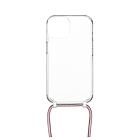 Zadní kryt FIXED Pure Neck s růžovou šňůrkou na krk pro Samsung Galaxy S25+