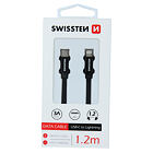 DATOVÝ KABEL SWISSTEN TEXTILE USB-C / LIGHTNING 1,2 M ŠEDÝ