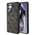 Guess PU Leather 4G Colored Ring MagSafe Zadní Kryt pro Samsung Galaxy S25 Ultra Brown