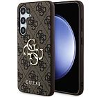 Guess PU 4G Metal Logo Zadní Kryt pro Samsung Galaxy A55 5G Brown