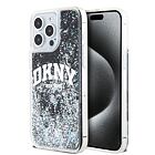 DKNY Liquid Glitter Arch Logo Zadní Kryt pro iPhone 14 Pro Black