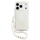 Guess IML Flowers Allover Strap MagSafe Zadní Kryt pro iPhone 17 Pro White