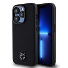 DKNY PU Leather Stack Logo Magsafe Zadní Kryt pro iPhone 14 Pro Black