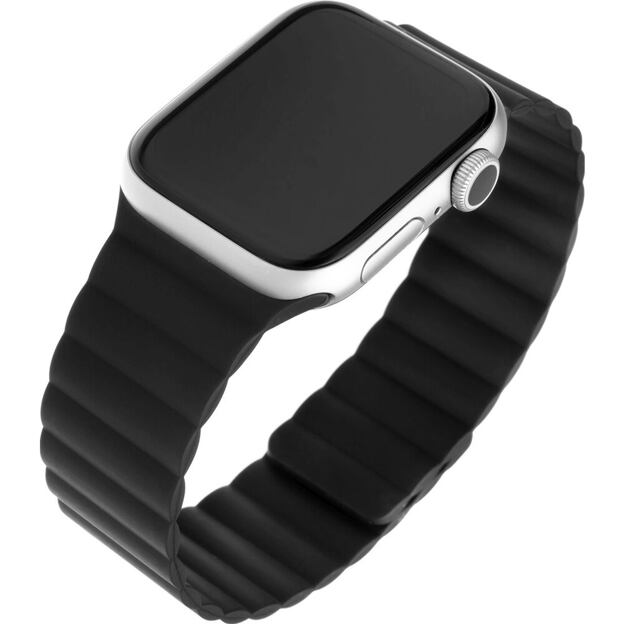 Silikonový řemínek FIXED Magnetic Strap s magnetickým zapínáním pro Apple Watch 38/40/41mm, černý
