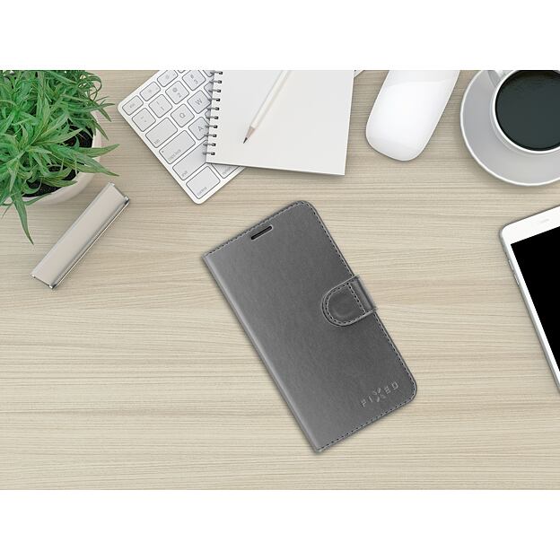 Pouzdro typu kniha FIXED FIT Shine pro Apple iPhone 13 Pro Max, antracitové